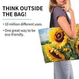 OLUSENMO Vibrant Sunflower Tote Bag Large Durable Handbag Lightweight & Stylish, Perfect for Daily Use- 19.7 x 15.7 x 5.9 Inch