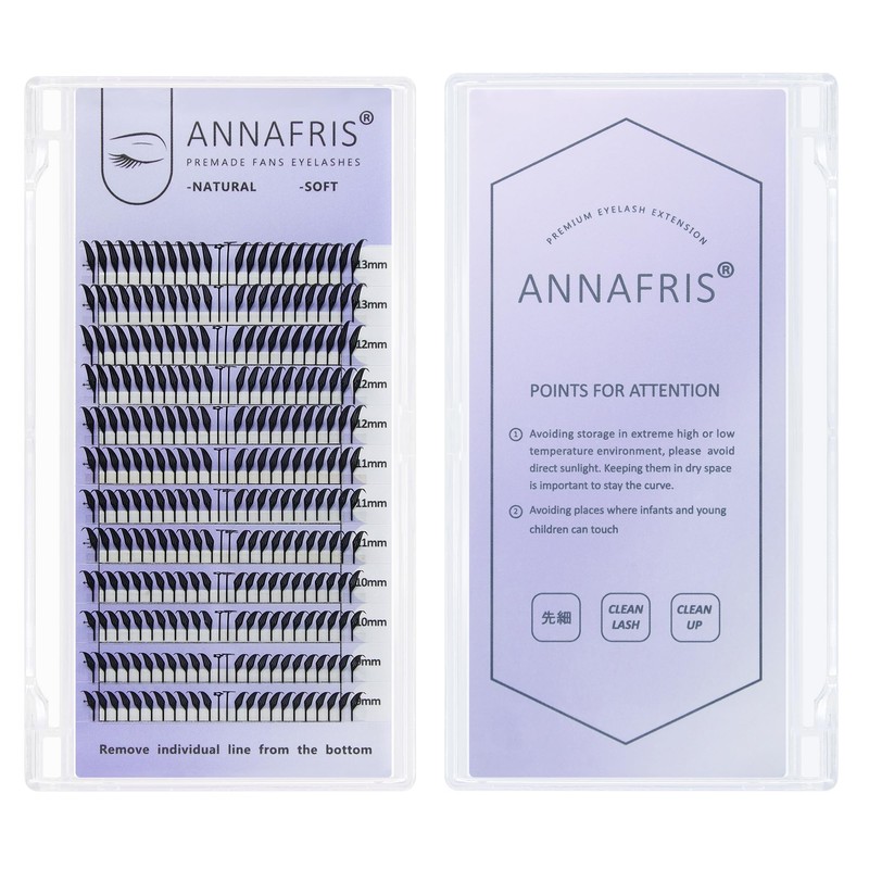 ANNAFRIS ComicFox, 0.07C, 8-15 Eyelash Extensions, Artificial Eyelash Clusters, Volume