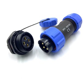 Connector Plug Aviation Plug SP21 4-Pin 4 Pin Solderless Aviation Plug IP68 Waterproof and Dustproof Aviation Plug for Outdoor Lamps Uses 500V 30A (12AWG Cable Screw Crimp)