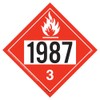 1987 Placard, Class 3 Flammable Liquid 10-pk. - 10.75" x