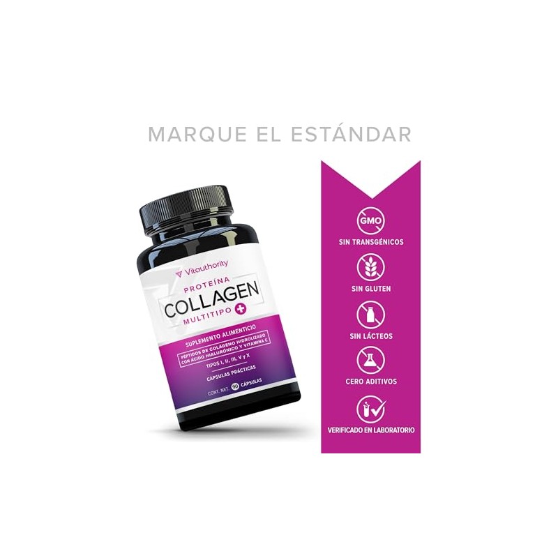 Péptidos Colágeno Multitipo Mujeres Cápsulas Hidrolizado Tipos Iii Vitamina Ácido