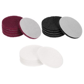 sourcing map 15 Pcs 4 Inch Nylon Hoop Scrubbing Pad 400/800/2000 Grits Scrubber Scouring Pads Hoop and Loop Surface Conditioning Drill Scuffing Disc, Red/Grey/White