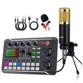 Tuperoymse Portable Sound Card Kit PC Condenser Microphone Set Live Sound Card F998 BM800 Set