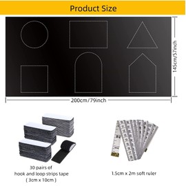 Bekeify 100% Blackout Blind, 200×145 cm Black out Blinds Stick on, Portable Temporary Blackout Blinds, Blackout Curtains, Cut to Fit Any Window Size Shape, No Drill, for Bedroom, Travel, RV Car, Loft