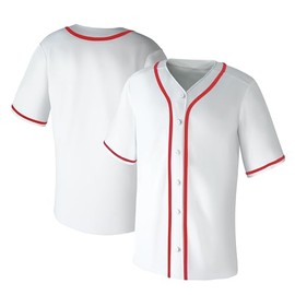 Aizqaoalk Baseball Jerseys Blank for Men Shirts Short Sleeve Hip Hop Sports Casual Button Down Uniforms