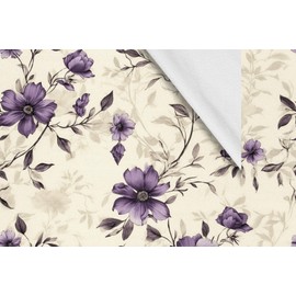 HEKO PANELS Softshell Fabric Sold by the Metre Outdoor Fabric Waterproof with Fleece Fabric for Sewing Sewing Fabrics Windproof for Jacket Hiking Sports Jumpsuit Flowers 1 Metre 145 x 100 cm