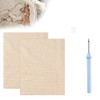 KYYGKY 2 PCS Cotton Needlework Fabric 26.4x19.6 Inch Natural Linen