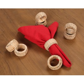 Alpha Living Home Napkin Rings Set of 12, Rattan Napkin Holders, Napkin Rings Bulk for Party Decoration, Dinning Table, Everyday, Family Gatherings - A Great Tabletop Décor - Natural