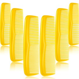 12 Pieces Hair Combs Set Pocket Fine Plastic Hair Combs for Women and Men, Fine Dressing Comb (Yellow)