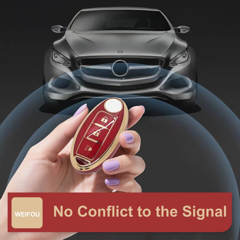 Fit for Nissan Key Fob Cover 3 Button, Smart Key
