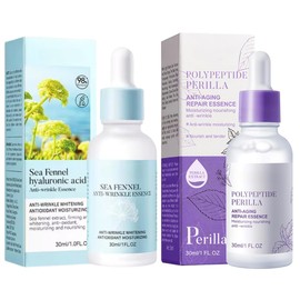 Duo Serum Cuidado Facial Perilla Y Sea Fennel Skin ácido hialurónico Esencia Hidratante Facial Polipéptido Perilla Anti-Envejecimiento Reparación Sérica Nutritivo Antiarrugas