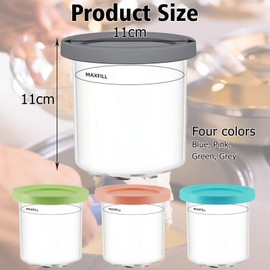 Cerioll Container for Ice Maker, Pack of 4 Tubs Accessories, Ice Cream Container, Container for Ice Cream Maker with Lid, Deluxe Cup, Leak-Proof, Compatible with Ninja Creami NC299AMZ NC300 Ice Cream