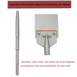 Regiis Tech SDS Max Floor Scraper 6 in. x 24.4 in. Removable Handle Wide Tile Flooring Adhesives Remover, Thinset Removal Tool Chisel Bit for Rotary Hammer Drill