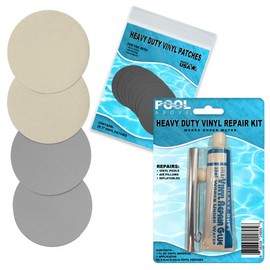 Pool Above Repair Kit for Durabeam Single Fiber Tech Airbed | Vinyl Glue | Gray and Beige Patches