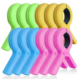 Clips de toalla de playa grandes para sillas de playa, 12 piezas de soporte de toalla para silla de playa, silla de piscina en crucero, pasadores de ropa resistentes, clips para silla de playa para