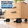 4-Pack 360° Self-Adhesive Furniture Casters with Brake, 110 lb Set