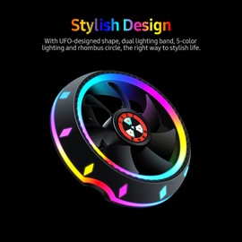 All-in-one CPU Air Cooler UFO-designed 5-color Lighting Push Configuration Intel/ AMD Universal Socket with Fluid Bearing Silver