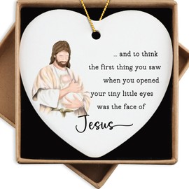 Miscarriage Gifts for Mothers Be with Jesus Memorial Ceramic Ornaments Angel Baby Memorial Gift Bereavement Gifts for Loss of Baby Christmas Tree Decorations