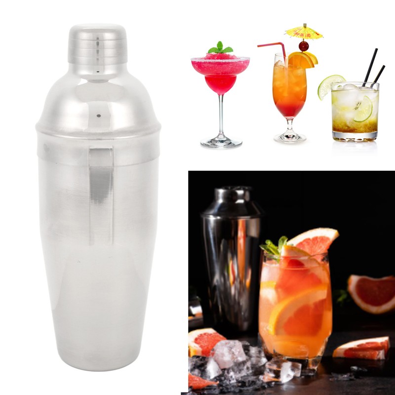 750ML Cocktail Shaker with Built in Strainer Stainless Steel Martini