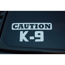 Caution K-9 Dog Vinyl Decal - Choose Size and Color! (V331) (10" X 5", White)