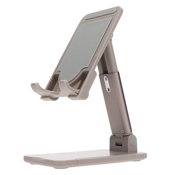 MOTTERU MOT-SPSTD05-GY Slide Movable Stand, Compatible with iPhones, iPads, Smartphones, Android Tablets, Up to 13 inches, Compatible with Nintendo Switch, Adjustable Size, Adjustable Angle, Height, Foldable, Compact, Latte Grade,