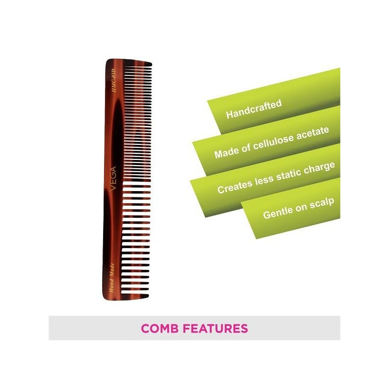 Vega Tortoise Shell Graduated Dressing Comb, Brown