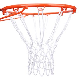 [1 Pack] Sieqioor Professional Basketball Net Replacement Heavy Duty, Durable Basketball Nets in All Weather Anti Whip, Fits Standard Indoor Outdoor Rims 12 Loops (White) with Basketball net Bag