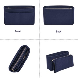 Vercord Felt Organizer Insert for Purse Handbag Tote Bag in Bag Inside Shaper Divider Neo Dark blue Slender Medium