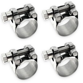 CHUN YUNG DA TT Heavy Duty Hose Clamps, Stainless Steel T-Bolt Clamp, Adjustable Range 26-28 mm, Solid T-nuts and Wide Band for 1 inch Exhaust Clamp (1-1.1 inch, 4 pack)