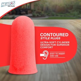 Hearos Tapones auditivos de espuma de protección radical, protección auditiva, NRR 33, 12 pares, naranja (5801)