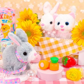 Tagitary Tagitary Plush Bunny Toy for Kids,Interactive Realistic Bunny with Sounds,Walking,Ears Wiggling,Twitch Mouth and Nose,Hopping Rabbit Toys Easter Christmas Birthday Gift for Toddlers