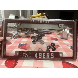 Generic San Francisco 49ers “Faithful” Aluminum License Plate Frames With Hardware!