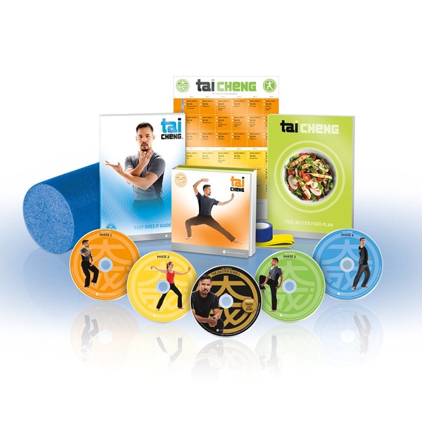 Beachbody Tai Cheng DVD Workout - Base Kit, Tai Chi Exercise Videos, Martial Arts Strength Training Guide, Includes Nutrition Food Plan, Foam Roller, Resistance Band