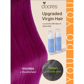 DOORES Tape in Human Hair Extensions - Violet 18 Inch 25g 10pcs, Remy Straight Skin Weft Double Side Tape