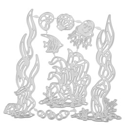 VILLFUL 1 Set Chic Sea Creatures Cutting Dies Carbon Steel Stencils for DIY Crafts Embossing Die for Cards Photo Albums Unique Seaweed Theme Designs for Scrapbooking Creative Projects