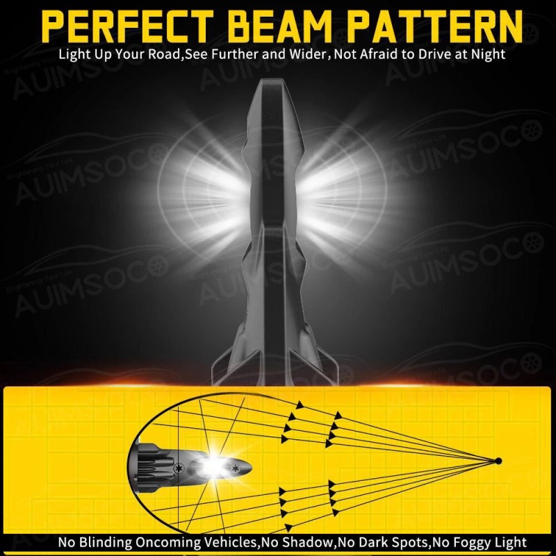 AUIMSOCO 9005 9005 LED Headlight KIT Combo Bulbs 10000K High&Low