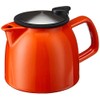 FORLIFE Bell Ceramic Teapot with Basket Infuser, 26-Ounce/770ml, Carrot