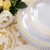 Rubtlamp 60Pcs Clear Gold Plastic Plates, Clear Disposable Plates With
