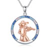 MEIDERBO Violinist Necklace 925 Sterling Silver Violin Pendant Necklace Music