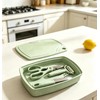 5-in-1 Cutting Board, Knife, Peeler, Scissors and Tray Set/Travel, Camping/Outdoor,