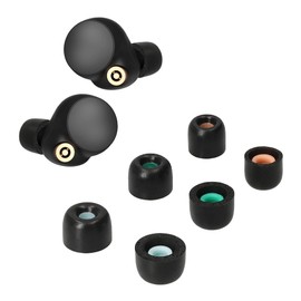 kwmobile 6X Ersatz In Ear Kopfhörer kompatibel mit Sony WF-1000XM4-3 Größen - Polster Ohrstöpsel In-Ear Ohrhörer - Schwarz