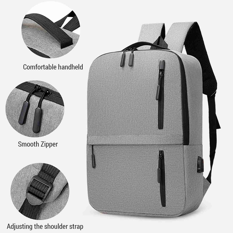Men's Business Bag Set USB High Capacity Laptop Backpack Double