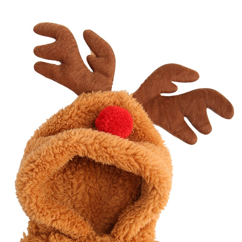 Reindeer Dog Hoodie Interesting Soft Warm Dogs Winter Pajamas for