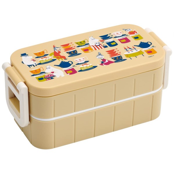 Skater YZW3AG-A Antibacterial 2-Tier Lunch Box, 20.3 fl oz (600 ml), Moomin Mama Treatment, Made in Japan