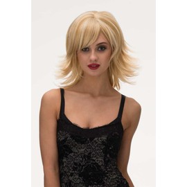 Warm blonde wig with flicked tips: Mary honey blonde #24BH613