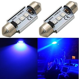 Alla Lighting 500 Lumens Super Bright 6411 6413 6418 C5W LED Bulb 36mm (1.50") Blue Interior Festoon Map Dome Trunk Glove Box License Plate Tag Lights Replacement