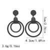 Lightweight Wooden Round Geometric Earrings Retro Hollow Out Circle Earrings