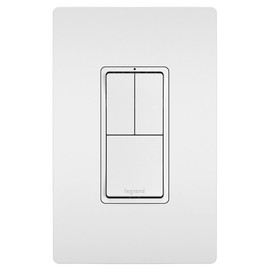 Legrand Radiant RCD113WCC6 15 Amp Combination 3-in-1 Decorator Rocker Light Switch, Two Single Pole Switches and One 3-Way Switch, White with Screwless Wall Plate (1 Count)