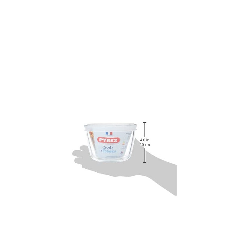 Pyrex Round Container with lid, 12 cm – 0.6 L,