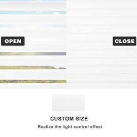 MYshade Custom Size Zebra Roller Shades Blackout(85%) Corded Zebra Blinds for Indoor Windows Dual Layer White Shades for Bedroom Bathroom Living Room Office Easy to Install